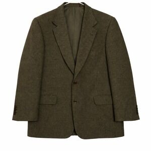 Vintage Nordstrom Mens 42L Wool Silk Blazer Sport Coat Brown Micro Check